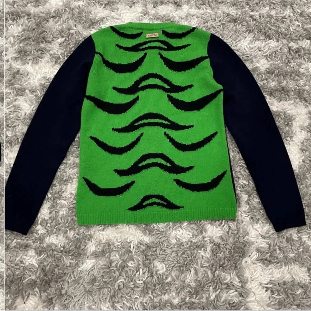 Gucci Tiger Stripe Intarsia Wool Sweater XS